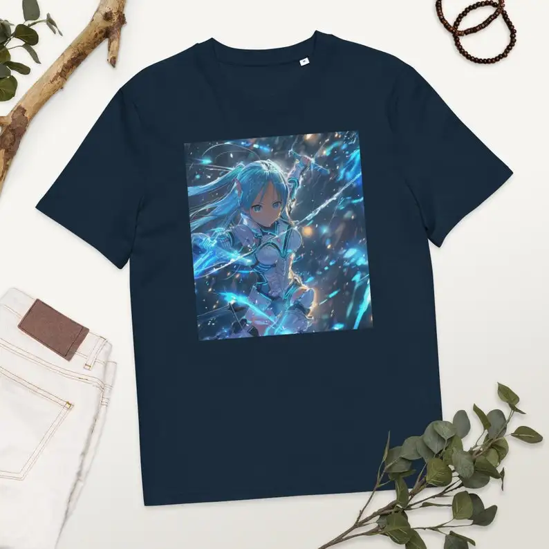 Anime Tshirt Asuna Sword Art Online - Organic Cotton, Cosplay Tee, Gift for Anime Fans