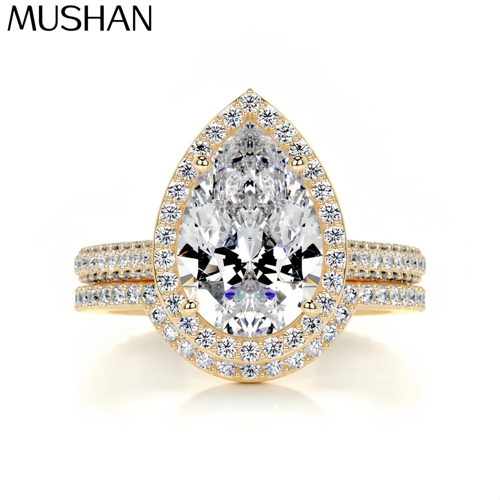 

MUSHAN Custom Jewelry 925 Sterling Silver Ring Moissanite D Color VVS1 Luxury Zest Sparkling Stunning Rings Diamond Accessories