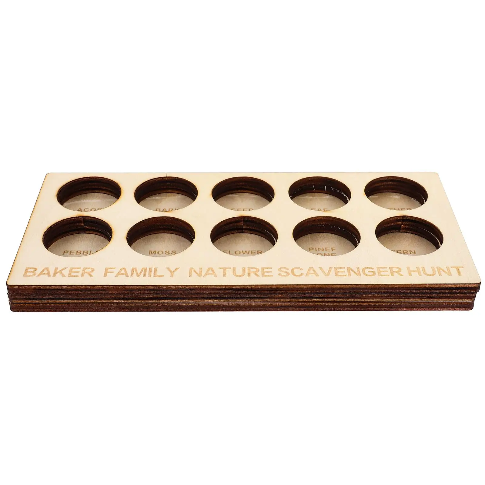 Exploration Game Board Plant Specimen Collecting Plate Outdoor Nature Scavenger Hunting Wooden Experiment Teaching Tool Portable