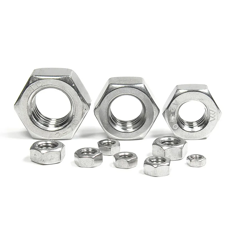 Hex Nut 304/316 Stainless Steel Hex Hexagon Nuts DIN934 M1 M1.2 M1.4 M1.6 M2 M2.5 M3 M3.5 M4 M5 M6 M8 M10-M33