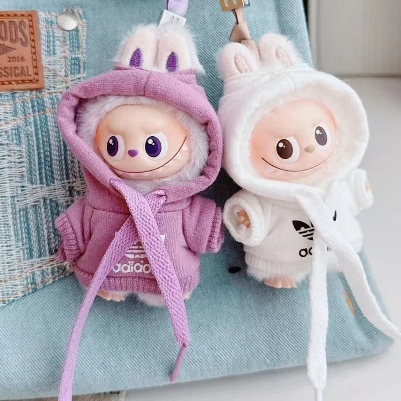 لدمية لابوبو الصغيرة 4.0 ملابس صغيرة لطيفة متعددة الألوان لتقوم بها بنفسك سراويل بقلنسوة حذاء بلوفر موضة دمية إكسسوارات هدايا