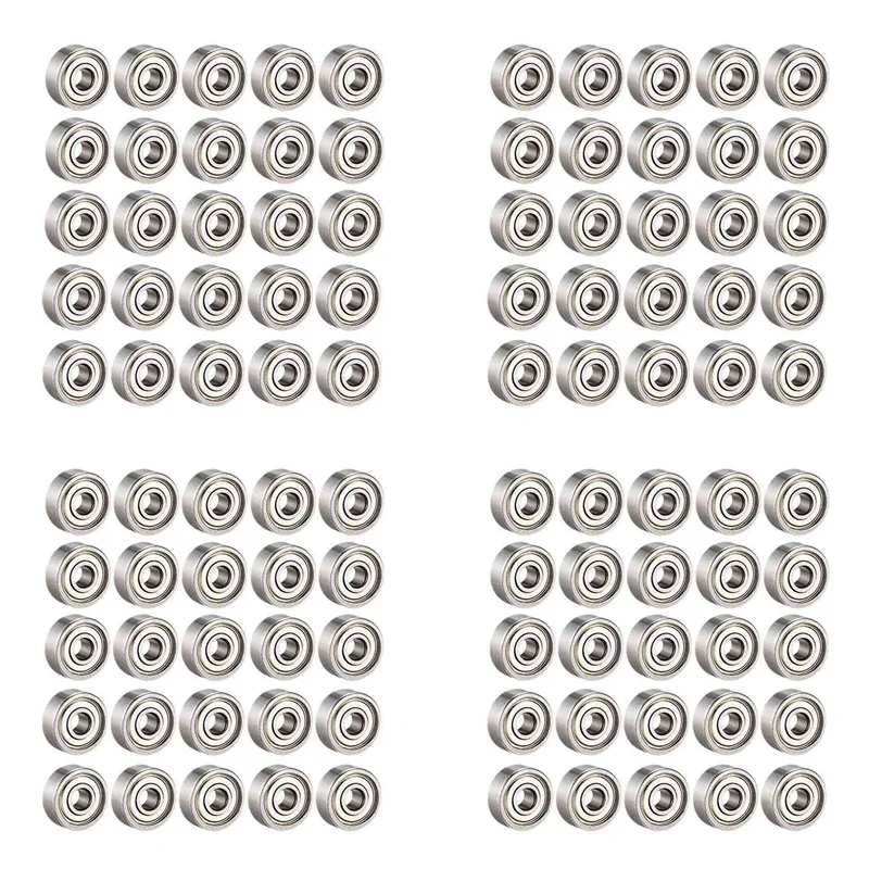 100Pc 608 ZZ Ball Bearings, 608Zz Metal Double Shielded Miniature Deep Groove Skateboard Ball Bearings(8Mm X 22Mm X 7Mm)