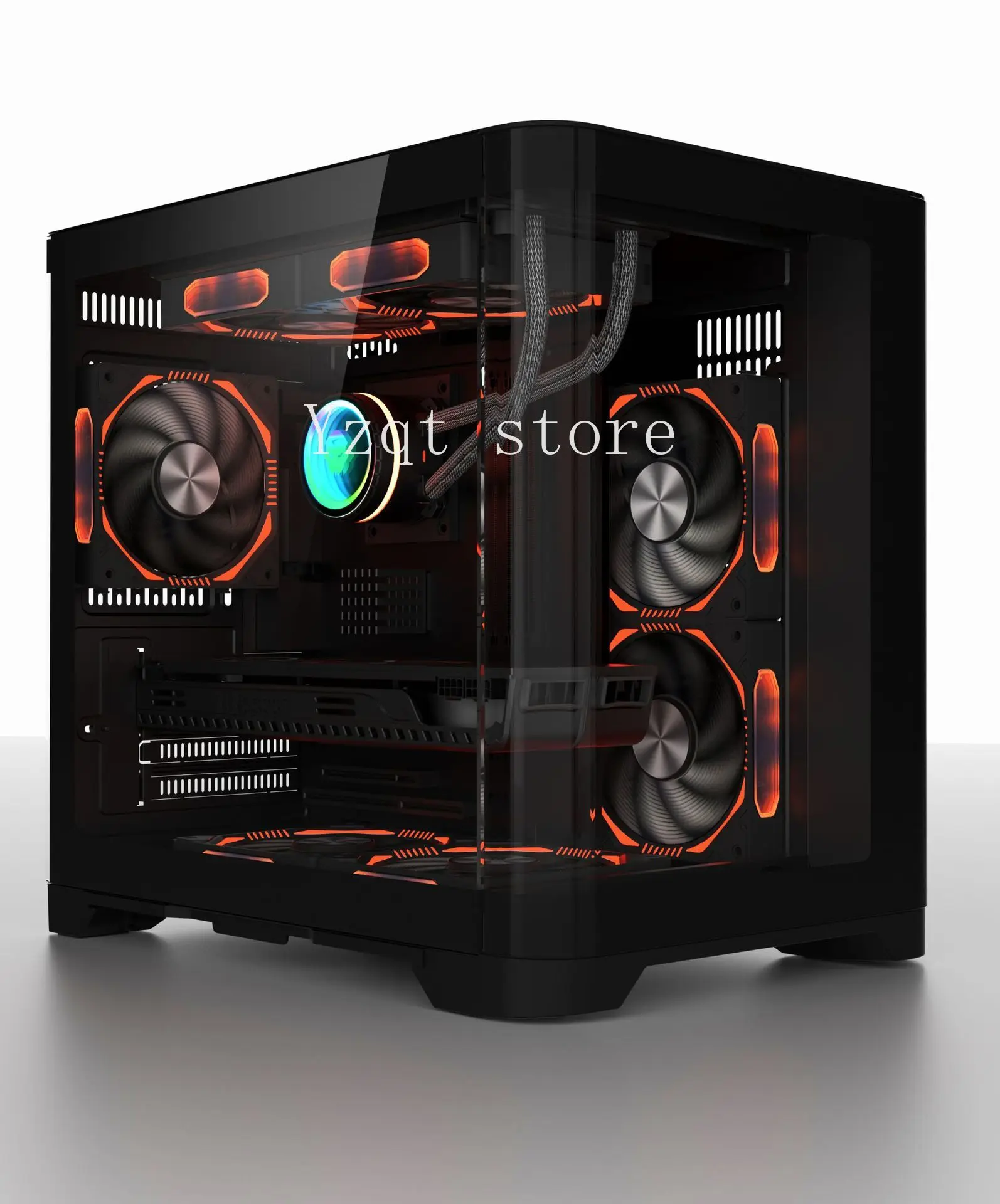 Desktop computer case, water-cooled host case Panoramic sea view room Game case glass