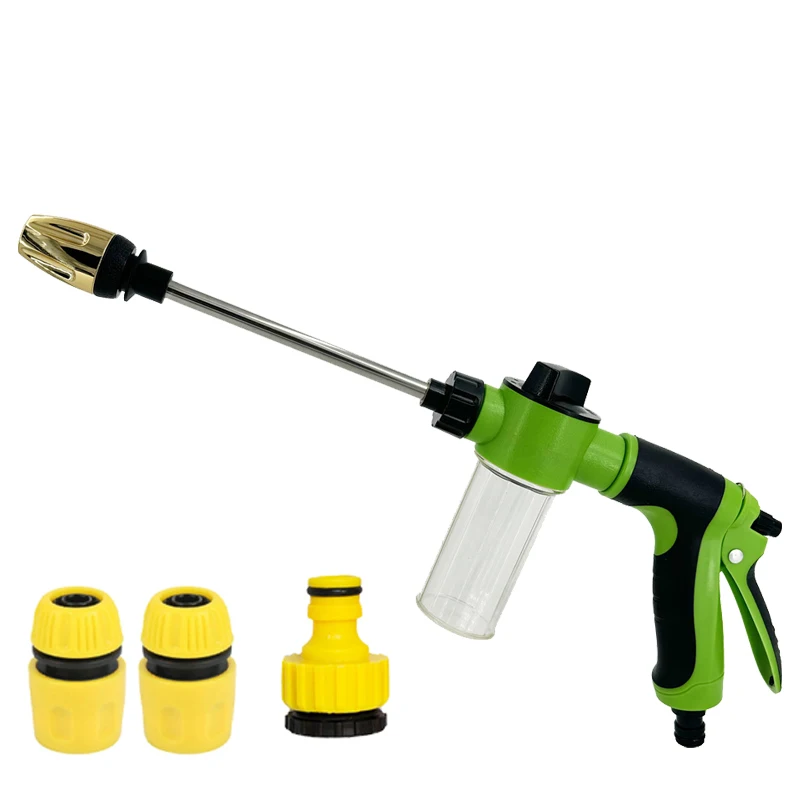 High-pressure Water Gun Long Pole Adjustabl Car Wash Machine Garden Watering Irrigation Tools Hose Nozzle Sprinkler Foam Water
