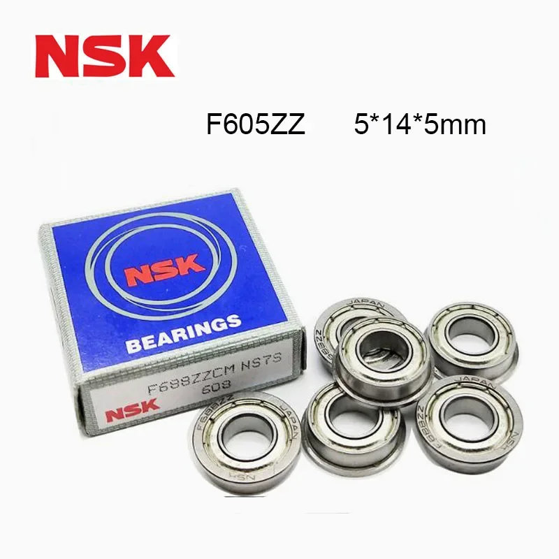 

NSK Japan Original Bearing F605ZZ Flange Bearing 5*14*5 mm ABEC-9 F605 Z ZZ High Speed Flanged Ball Bearings