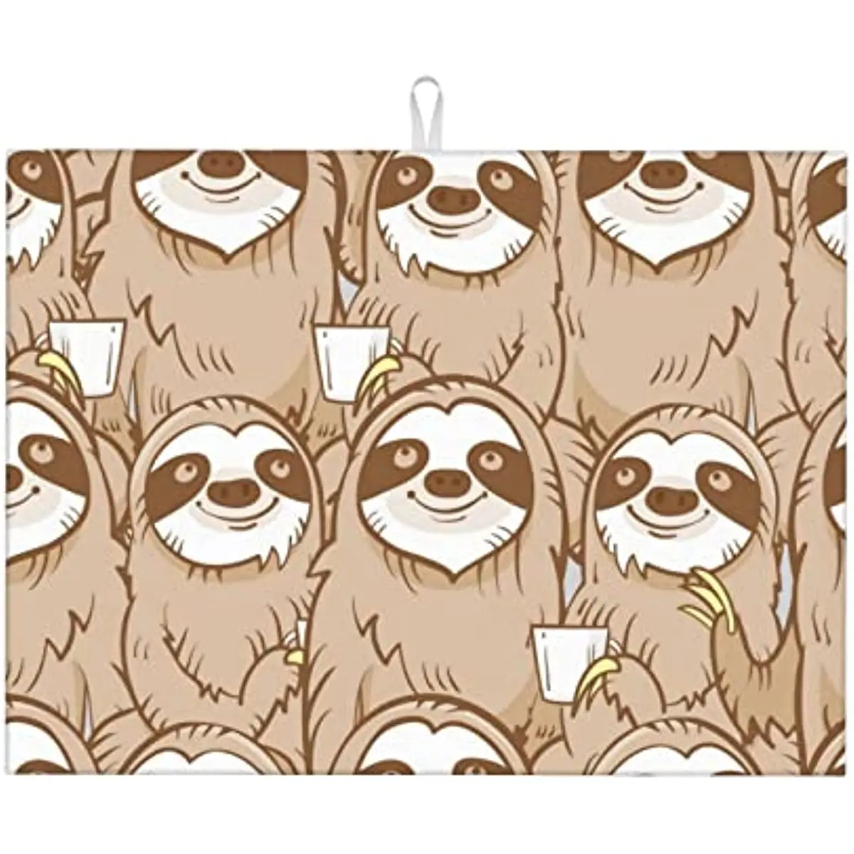 Cute Cartoon Sloth Printed kitchen drying mat,  kitchen counters, easy to clean, heat resistant tableware drying pad