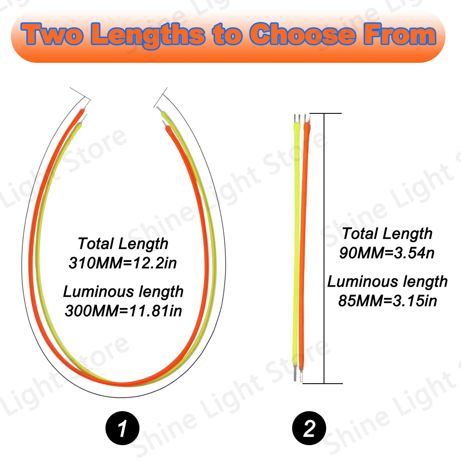 15PCS and 25PCS/bag Ultra-Thin Flexible LED Spiral Bulb 90mm/310mm Same End Filament Retro Edison Lamp Accessories