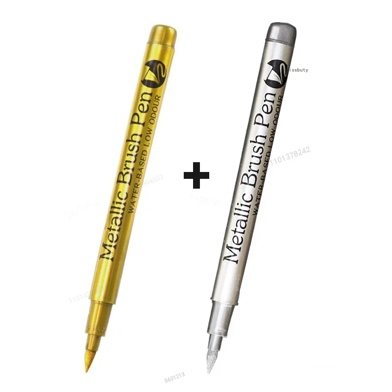 1/3Pcs Pinsel Metallic Marker Stifte Gold Silber Kupfer Permanent Kunst Farbe Marker Stift für Handwerk Scrapbooking stoff Kunst Liefert
