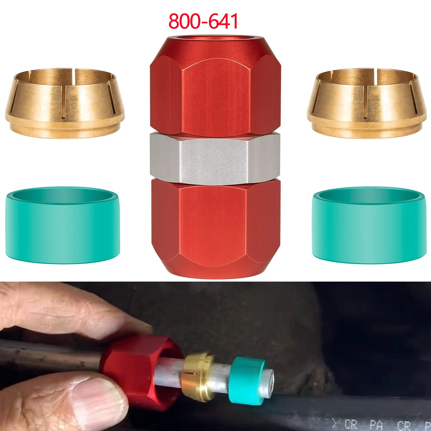 Air Conditioning Repair Splice Connector Kit Connector for 3/8 in. 800-641, Works for A/C, Coolant, Heater, Oil, P/S Return