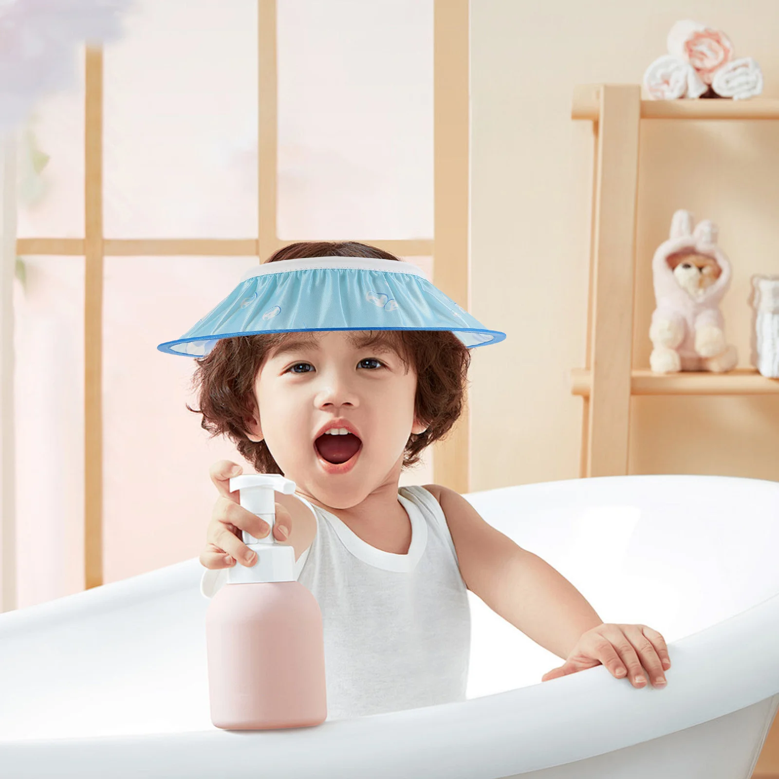 

Baby Adjustable Shower Cap Waterproof Bath Visor Hair Washing Hat for Toddlers Shampoo Shield Baby Hair Wash Protection
