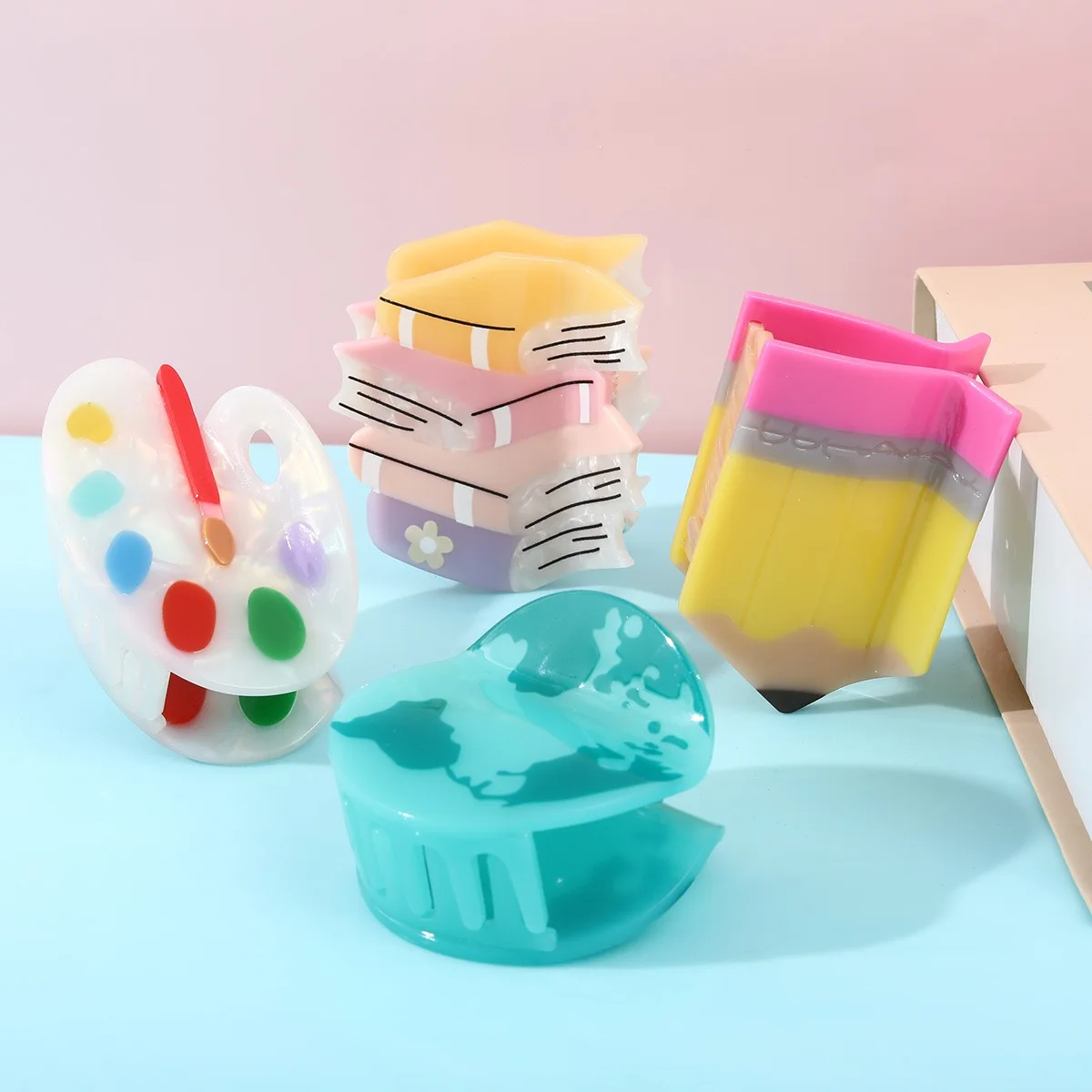 

Acetate Pencil Book Shape Hair Styling Hair Accessories Stationery Style Hairpins Claw Clips Korean Style 2025 New