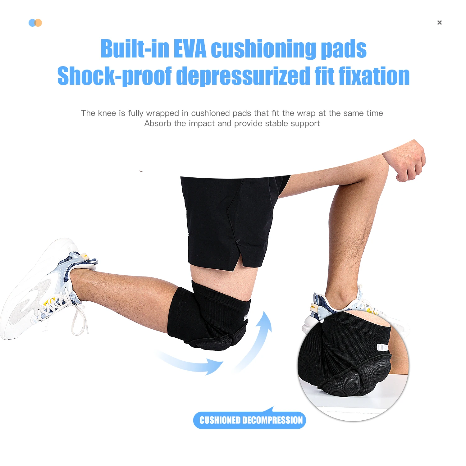 1Pc Thick Sponge Knee Sleeve Elastic Breathable Knee Pad Shock Absorption Knee Support for Outdoor Workout Running Men Women