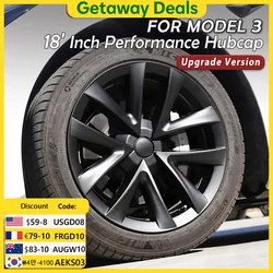 HubCap para Tesla Model 3, Performance Wheel Caps, Hub de substituição de automóvel, Full Rim Cover Acessórios, 2018-2023, 18 