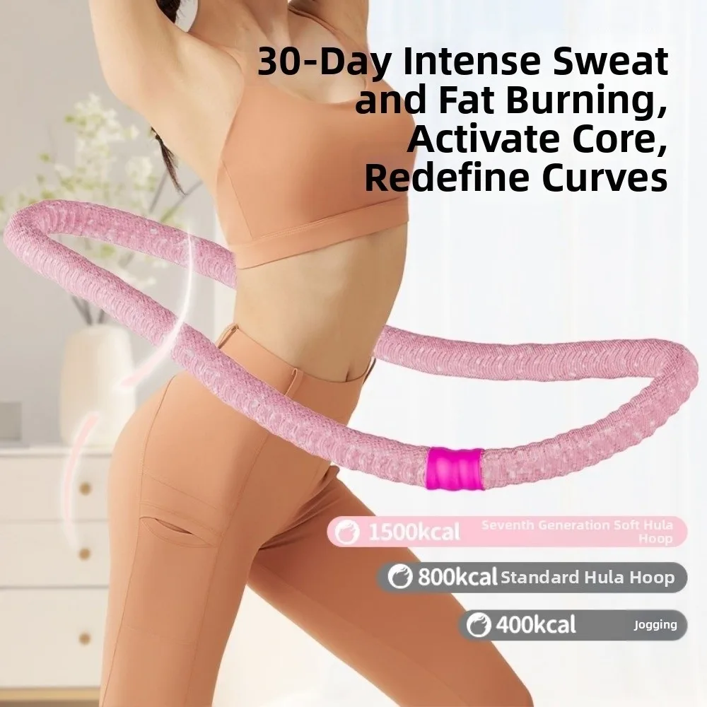 Aro de Ejercicio con Resorte Interno Silencioso, Aro de Yoga con Resorte, Ejercitador de Abdomen, Aro de Fitness con Peso para Adelgazar el Abdomen