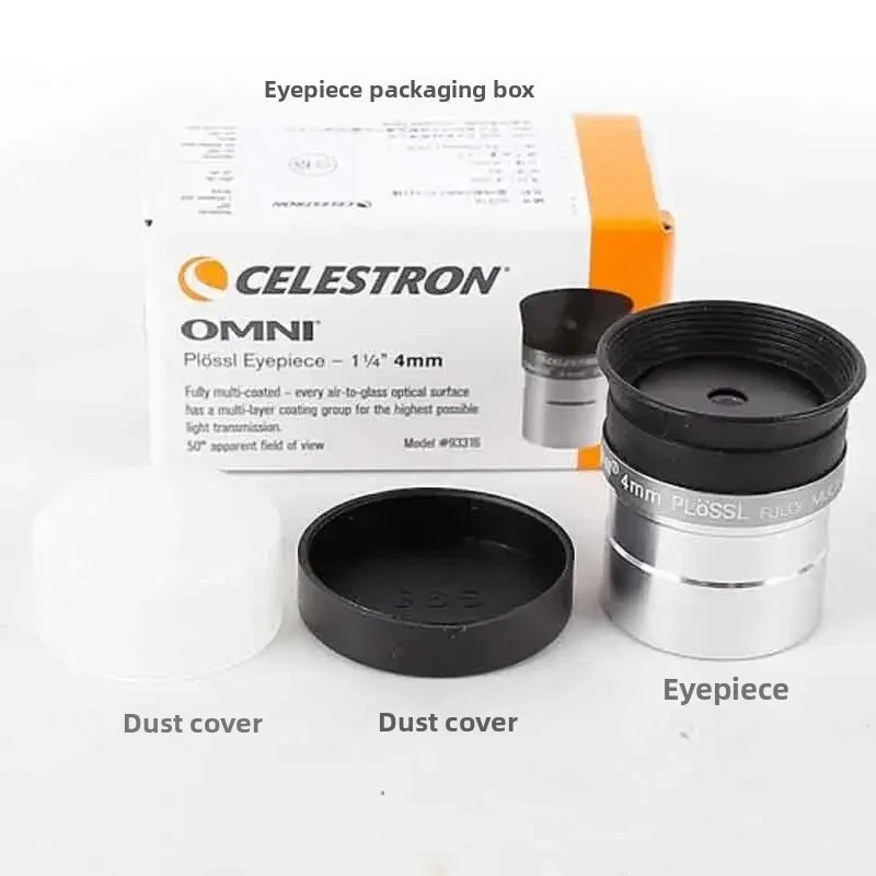 Celestron Lente ocular Plossl de 4 elementos série Omni de 1,25 polegadas 4MM para telescópio