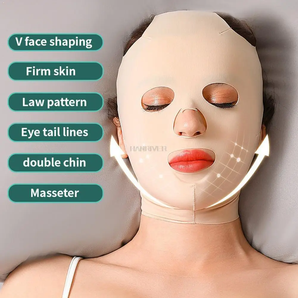 Slaap Face-Lift Bandage Ademend Beauty Vrouwen Anti Afslanken Lift Volledige Bandage V Gezicht Vorm Masker Slapen C2Q1