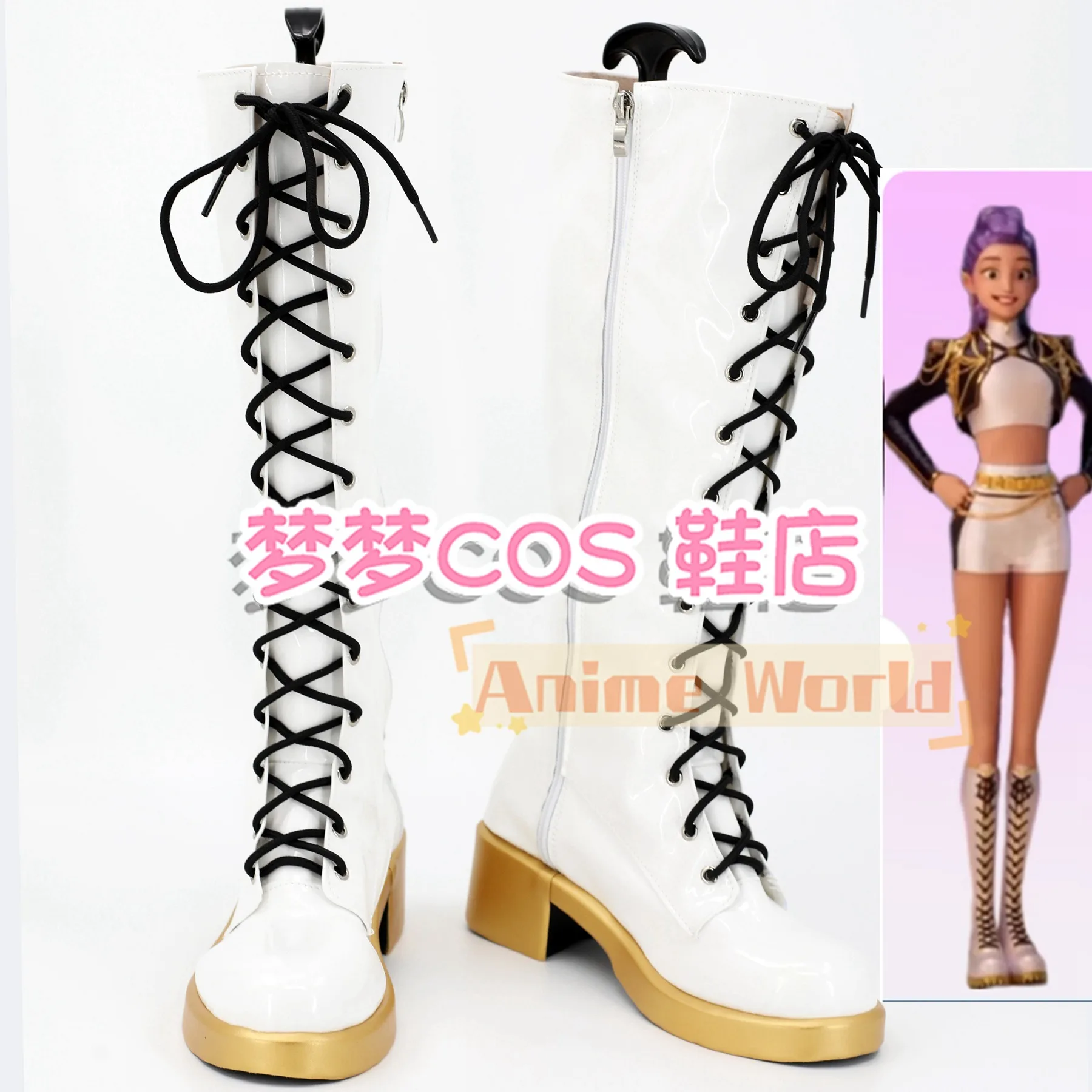 Girls Mira Zoey Rumi Cosplay Stage Boots Shoes K-pop Demon Hunters Costume Shoes Performance Children Adult Halloween Party