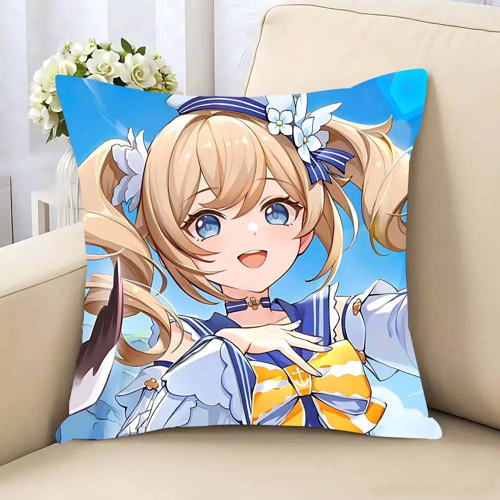 غطاء وسادة Genshin B-Barbara ImpactS غطاء وسادة قابل للإزالة وقابل للغسل - كتان ناعم لجميع المواسم #3