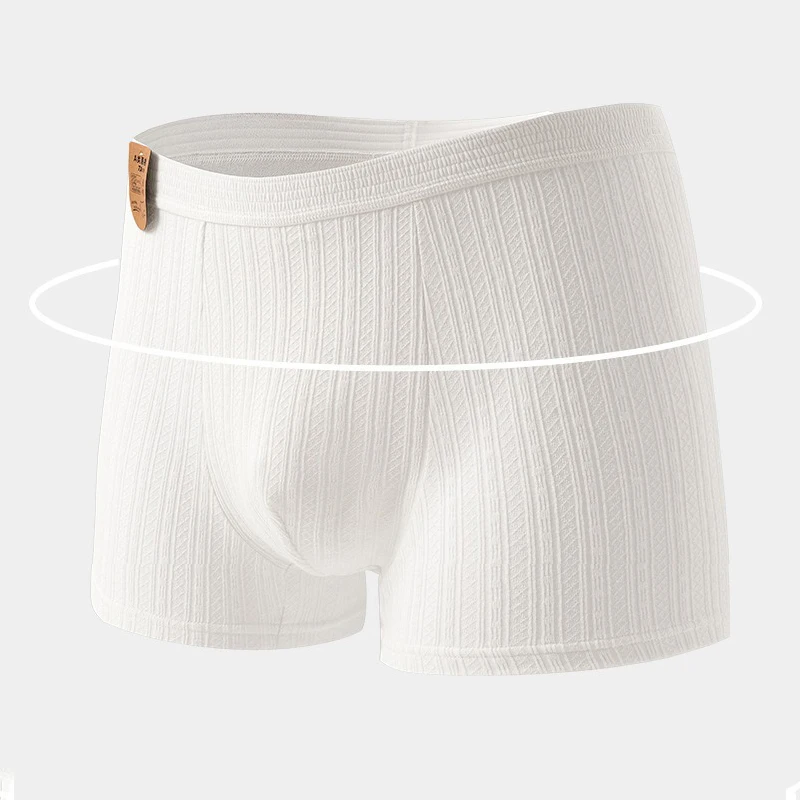 Heren Katoenen Witte Antibacteriële Slip Vier Hoeken Boxers