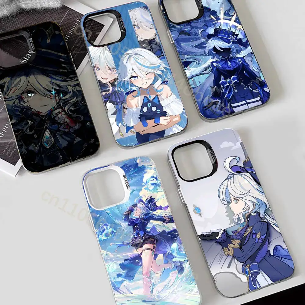 

Genshin Impact Furina Phone Case For iPhone 17,16,15,14,13,12,11,Pro,Max,Plus Soft Black Cover
