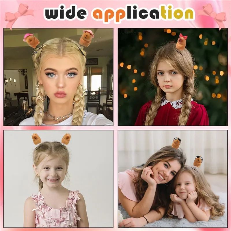 10-100 pçs kawaii laço pequeno 3d capivara hairpin primavera clipe duckbill clipe franja clipes laterais headwear acessórios para o cabelo