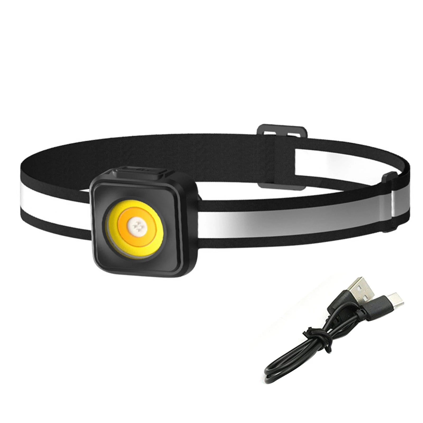 Headlamp Flashlight Type C XPG Bulb Anti Slip 3 Level Brightness Adjustable Rechargeable Headlight for Camping Running