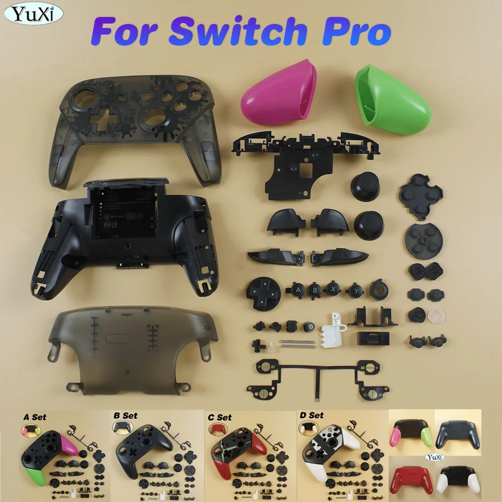 1Set DIY Full Shell Housing Case Cover Kit & Full Thumbstick Buttons Replacement For Nintend Switch Pro NS Gamepad Controller