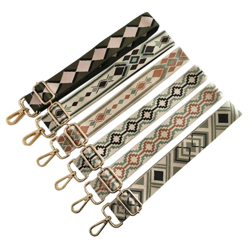 

Luggage Fasteners Ethnic Jacquard Cotton Ribbon Replace New Single Shoulder Crossbody Long Weight Reducing Accessories WideStrap