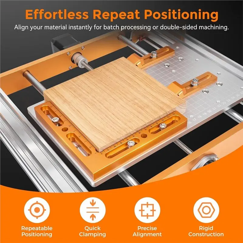 【LAST CHANCE】CNC Workpiece Positioning Fixture,CNC Vise& Clamps For T-Slot And Perforated Tables-Engraving Capabilities For DIY