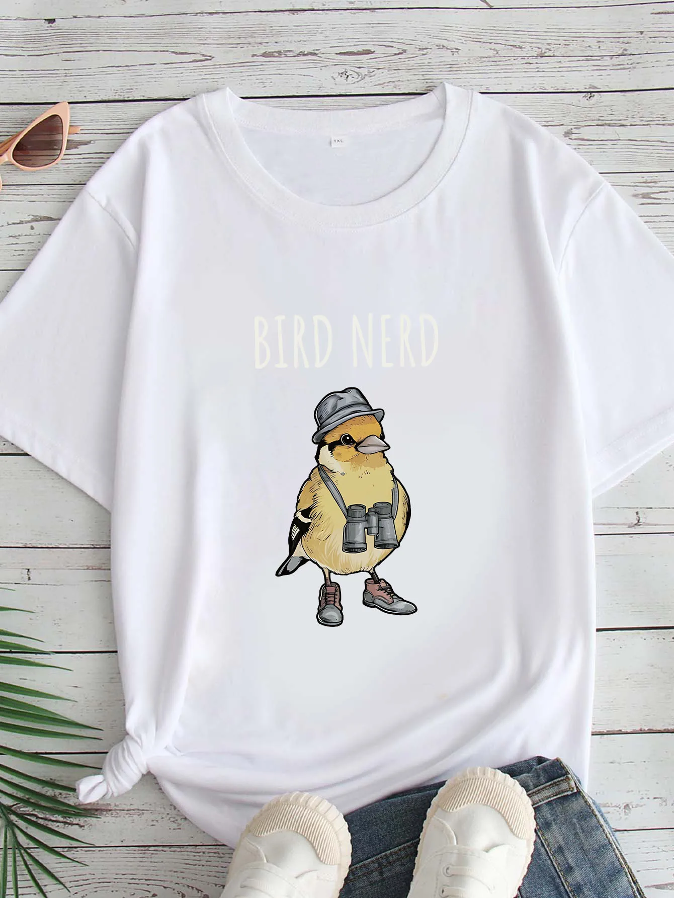 

Женская футболка большого размера с круглым вырезом и короткими рукавами, с принтом, 1-7XL, удобный повседневный топ в европейском стиле