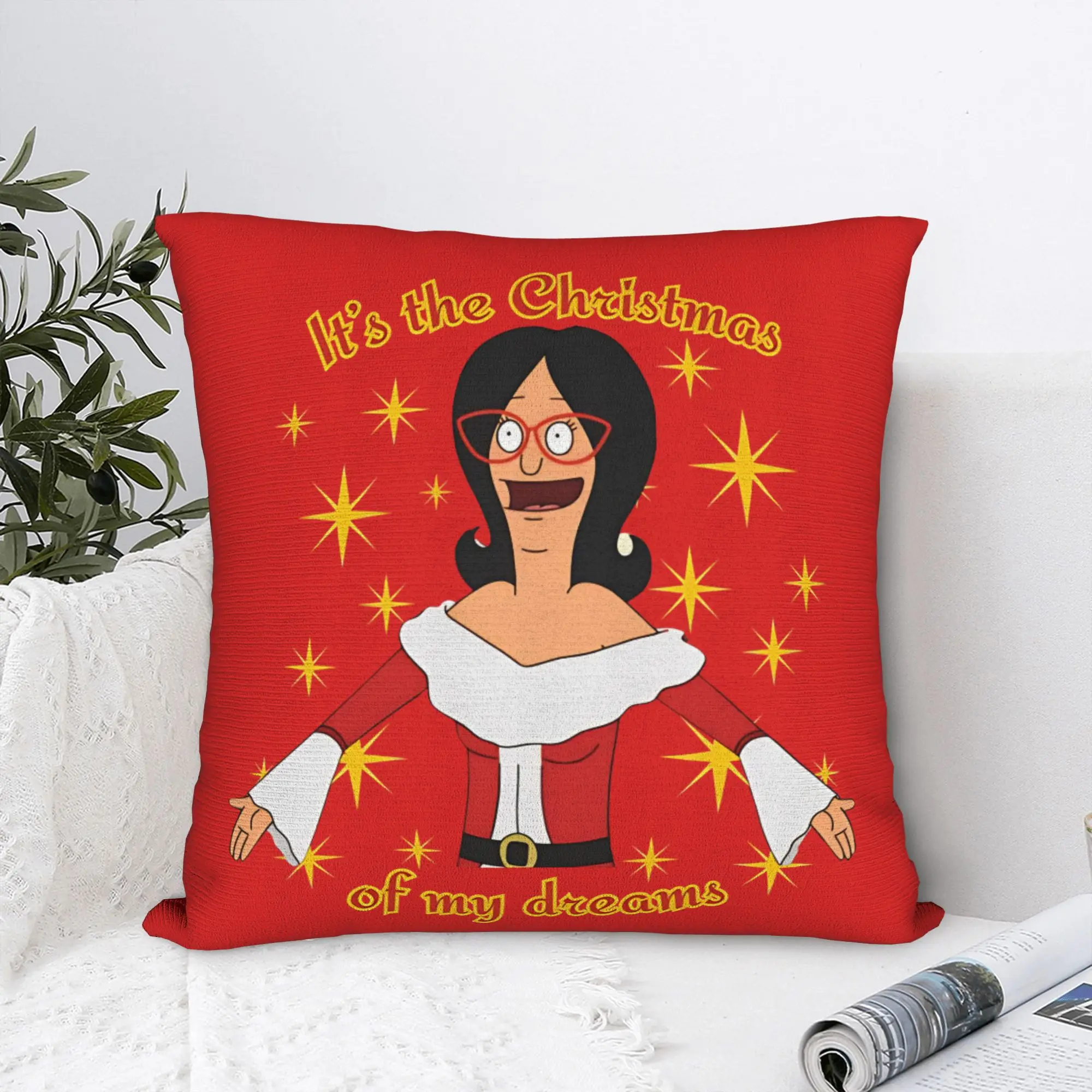 

Линда Белчер Наволочка Bobs Burgers, полиэстер, декоративная наволочка для подушки, квадратная, 45x45 см