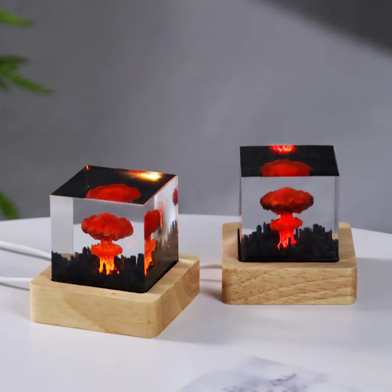 DIY hand-made resin atomic bomb hydrogen bomb explosion mushroom cloud decoration night light gift crafts