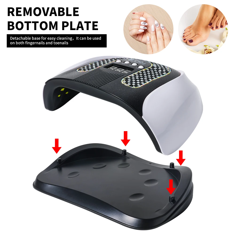 LIMEGIRL Professional Nail Drying Lamp With 57LEDS Smart LCD Screen White Pink Purple for Manicure Gel Polish UV Drying Machine