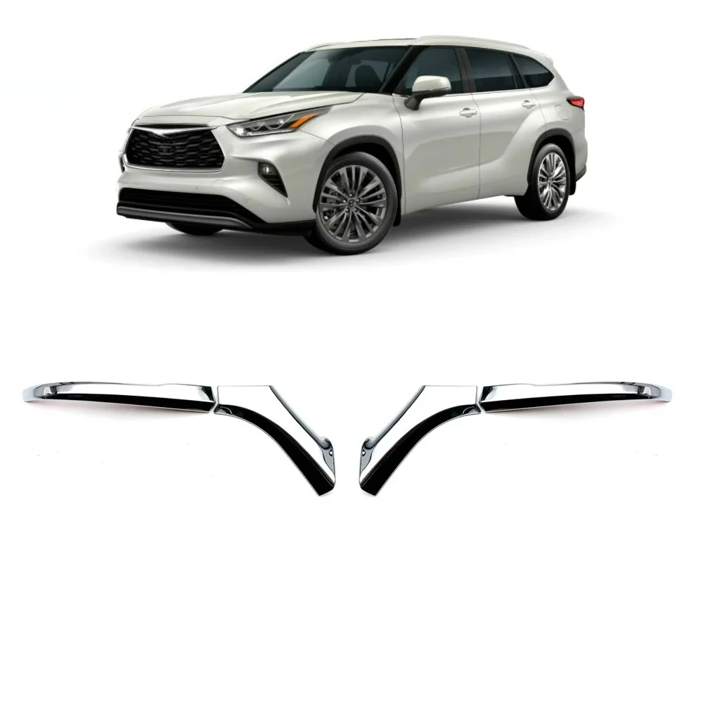 

For Toyota Highlander XU70 2020-2022 2023 Car Exterior ABS Black View Side Door Mirror Strip Rain Eyebrow Trim Visor Cover Trim