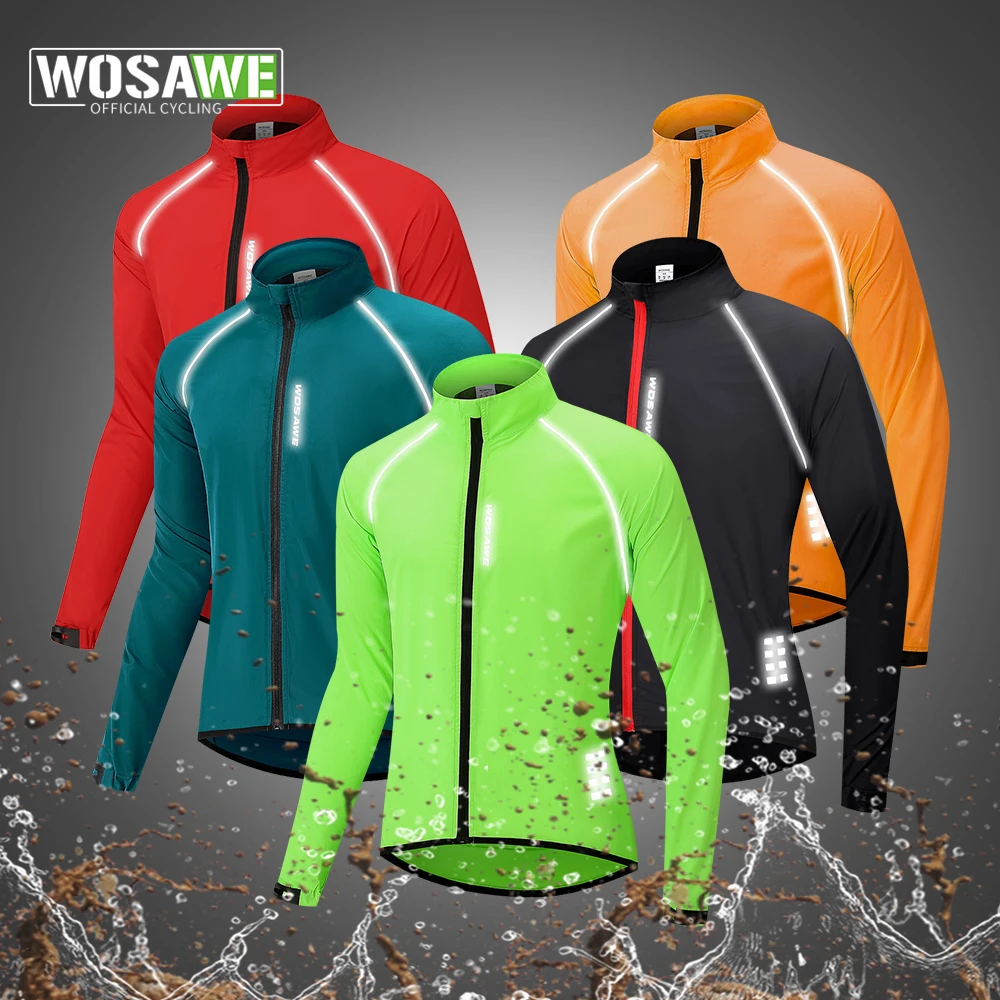 

WOSAWE Reflective Men's Cycling Jackets Windproof Riding Bicycle Clothing Windbreaker Outdoor Sports Running MTB Bike Mesh Vest