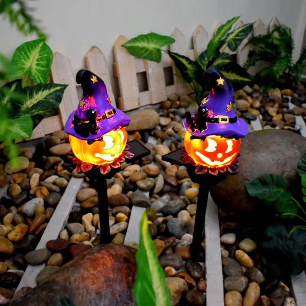 Glowing Pumpkin Lamp Halloween Solar Pumpkin Pathway Lights Glowing Outdoor Decorations for Halloween Party Porch Yard for Front