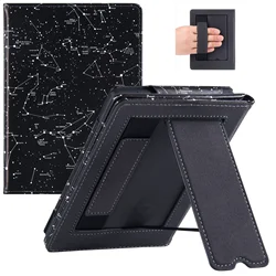 Stand Case for Onyx Boox Go 6 e-Reader (2024 Released) - PU Leather Folio Sleeve Cover with Hand Strap and Auto Sleep/Wake