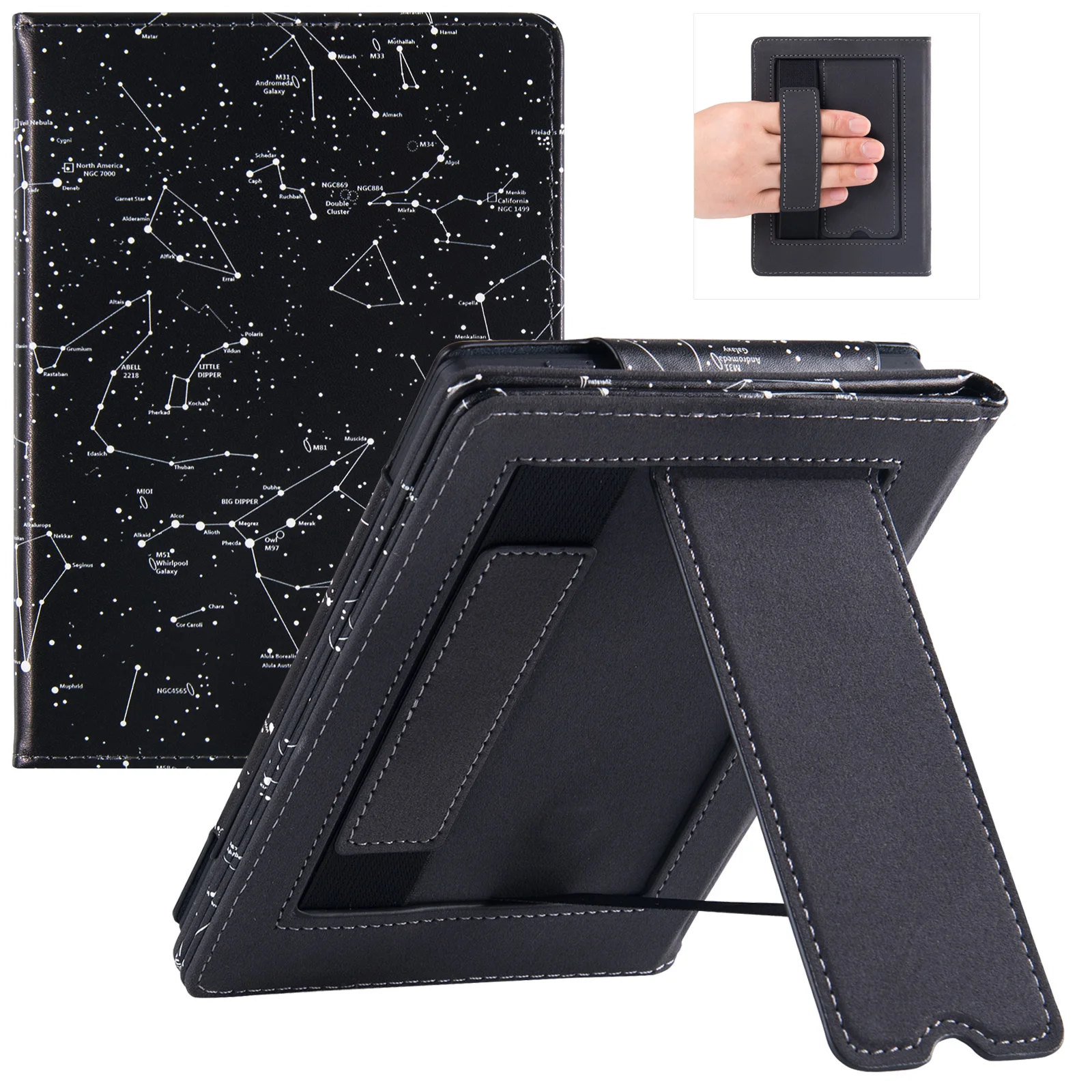 Stand Case for Onyx Boox Poke 5/Boox Poke 5S (2023 Released) - PU Leather Folio Sleeve Cover with Hand Strap and Auto Sleep/Wake