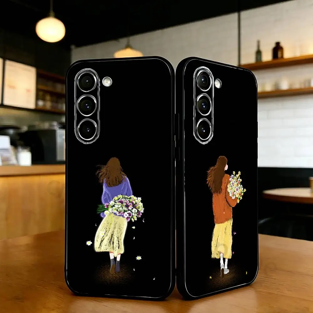 Just comfortable Phone Case For Samsung S20,21,22,23,24,25,26 Ultra,Plus,Black Soft Cover