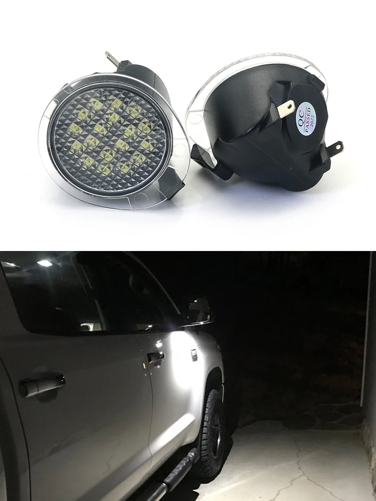For Toyota Tundra Sequoia Ford Edge Explorer  Mondeo Taurus LED Side Rearview Mirror Floor Ground Lamp Puddle Welcome Light