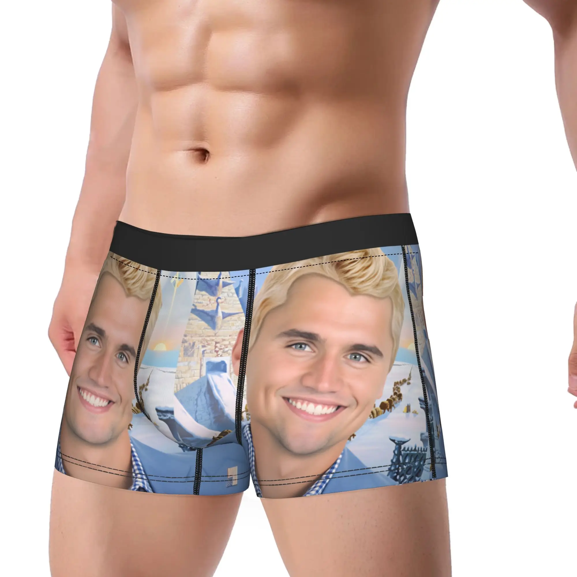 Charlie Kirk In Blue Suit With American Flag Pin Underwear Men Underpants Classic Boxer Shorts Trenky Boxer Brief Big Size
