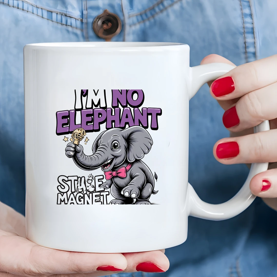 

11oz Cartoon Elephant Trophy Cup Kids & Office Hot & Cold Drink Cup Christmas Office Gift