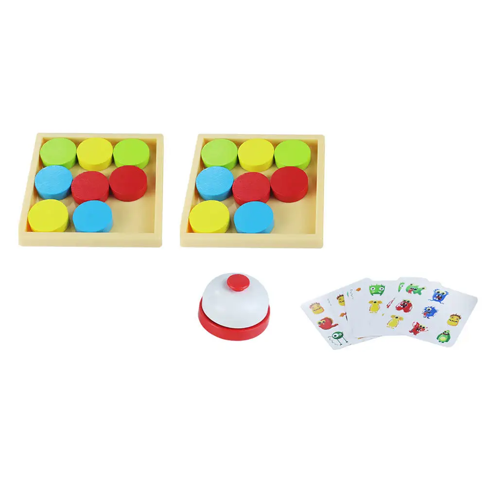 

1Set Wooden Pushing Table Game Early Educational Board Game Color Matching Logic Training Parent Child Interactive Battle