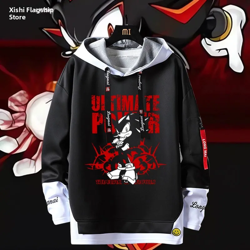 

adow Bla Hoodie ex Autumn Winter Casual Sle Polyester Fabric Long Sve Printed Sweatirt