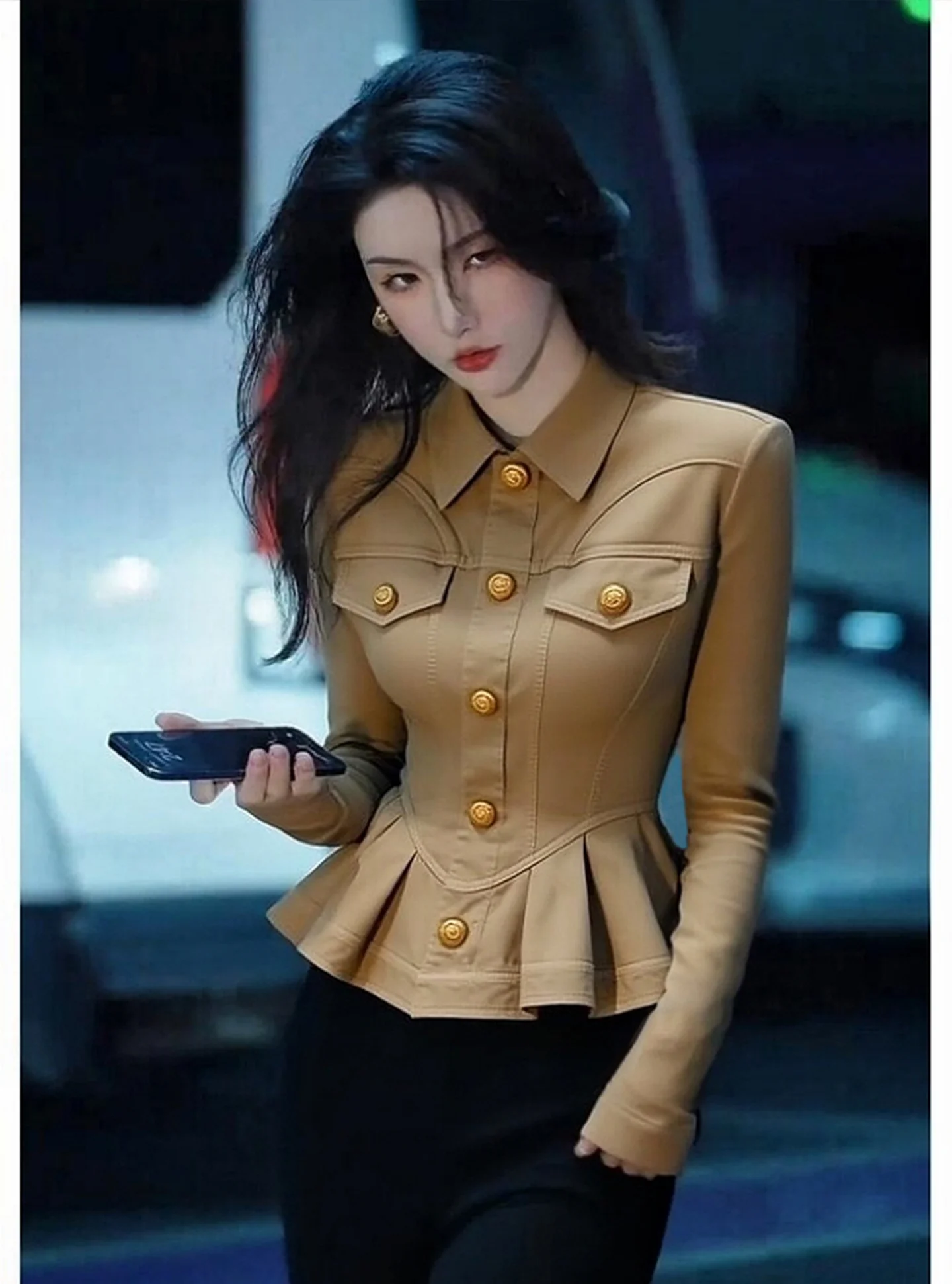 

Jaet Ele цвета хаки с поясом Faionable Ocn Wear Ladylike Sli, весеннее новое поступление, женская верхняя одежда, пальто