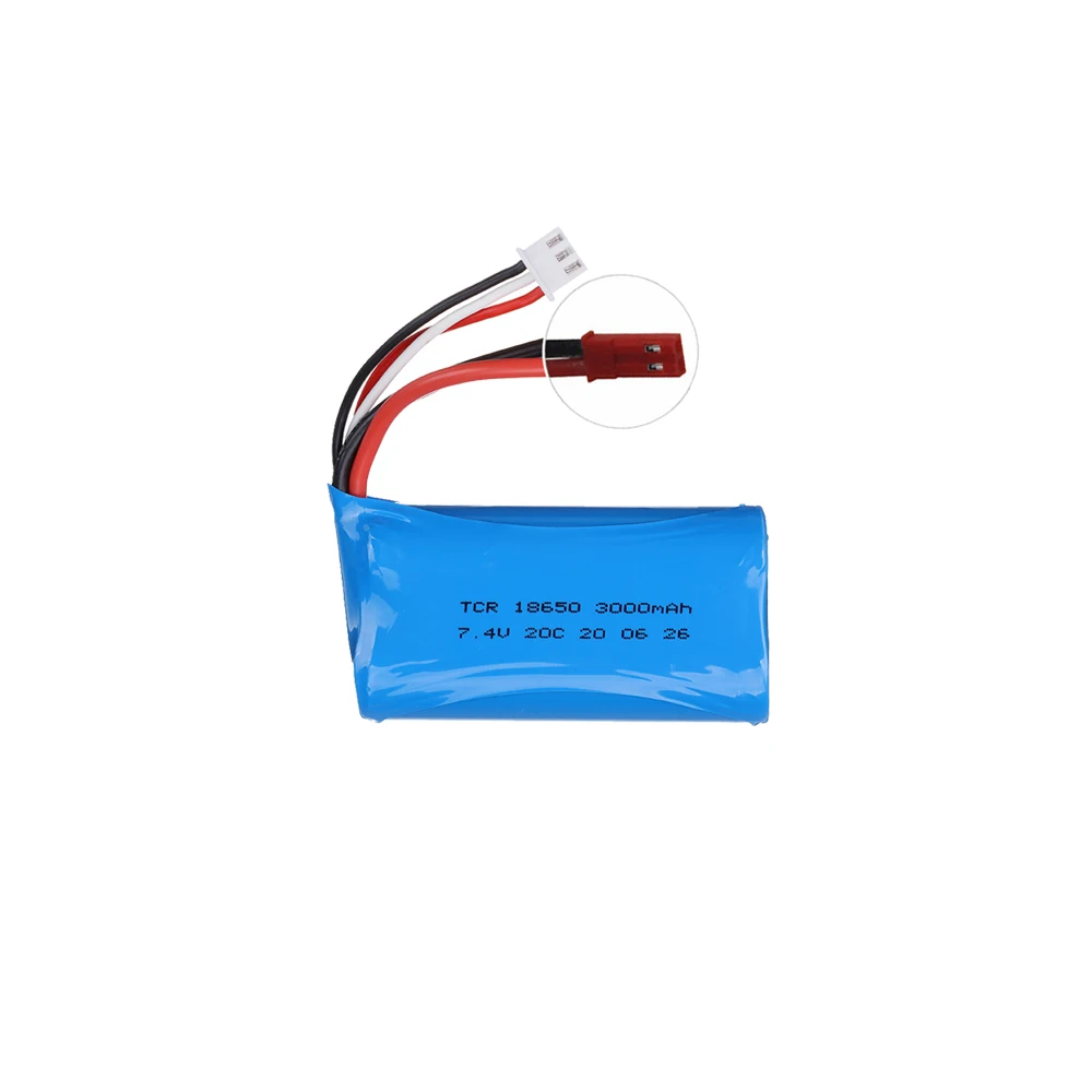 7.4V 3000mAh 18650 Lipo Batery for remote control helicopter Car boats toys parts wholesale 7.4 V 3000 mAH Lipo battery JST Plug