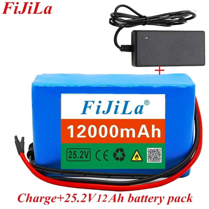 6s2p 24V 12.0 Ah 18650 Lithium Ion Battery 25.2 V 12000mAh Electric Bike Moped Lithium Ion Battery with BMS+ Charger