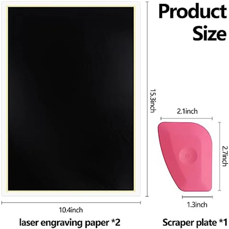 Kit di carta per incisione laser nera per marcatura a colori per incisione laser per marcatura e incisione laser a fibra 15,3X10,4 pollici