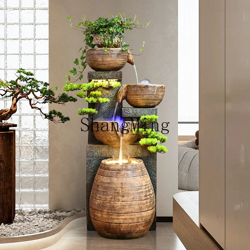 

FG flowing water fountain ornament circulating water entrance lucky landing feng shui wheel office living room fish landscape