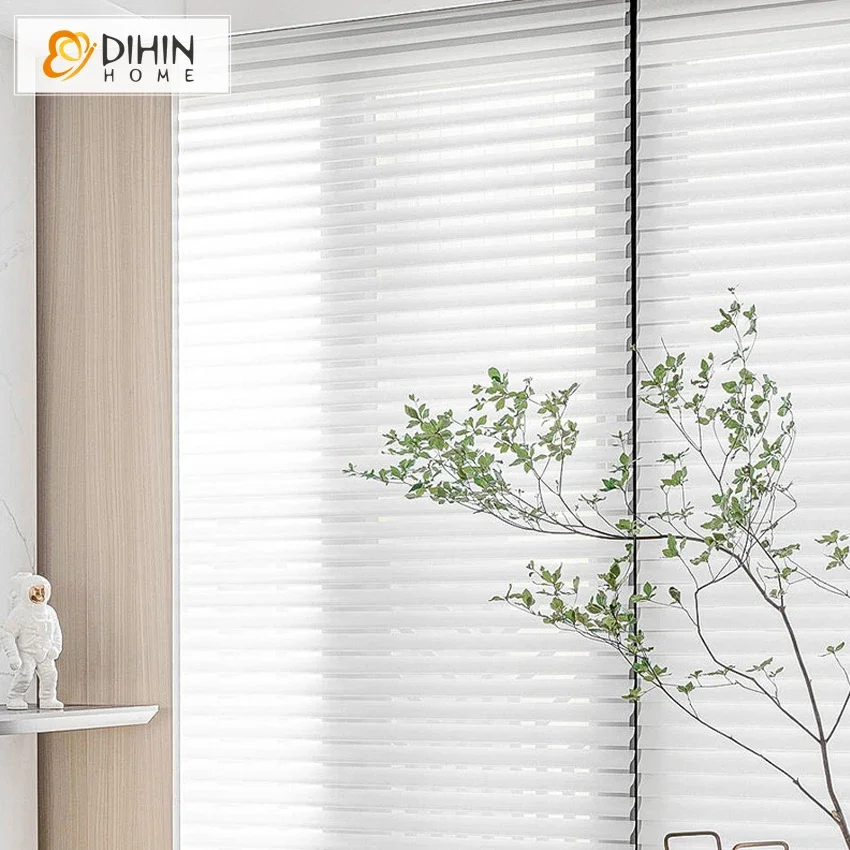 Modern 4 Colors Half Blackout Curtains Customized Double Layer Shangri-La Blinds Window Blind For Living Room